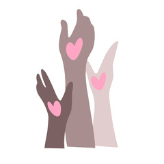 Hands with heart vlounteer Vector illustration