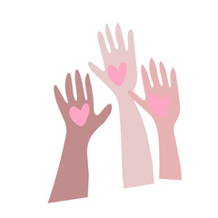 Hands with heart vlounteer Vector illustration