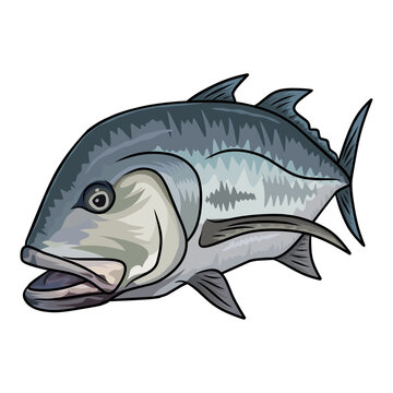 giant trevally fishing illustration logo vector image t shirt
