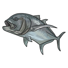 giant trevally fishing illustration logo vector image t shirt
