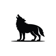 wolf head silhouette icon vector symbol isolated