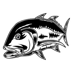 giant trevally fishing illustration logo vector image t shirt
