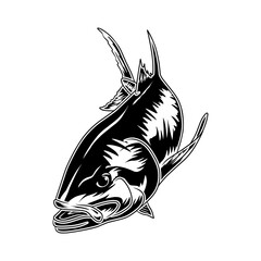 giant trevally fishing illustration logo vector image t shirt
