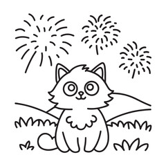 Cat moments meow life coloring pages, coloring book, line art, illustration, black & white, bold and easy coloring pages