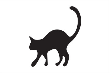 Cat silhouette  set icon. vector illustration. black 