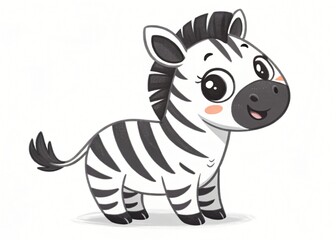 Adorable Cartoon Baby Zebra Illustration Cute Animal Design Wildlife African Animal Childrens Book