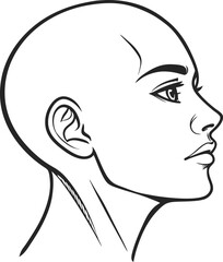 Human head silhouette vector art