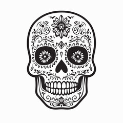 Hispanic heritage sugar skull marigold Festive dia de los muertos  image vector