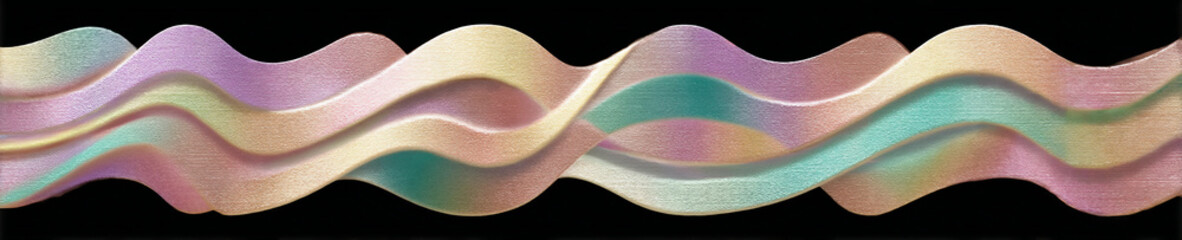 A colorful wave with a purple and green stripe