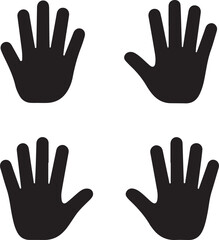 Human palm hand vector silhouette 