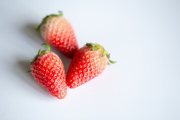 strawberries on a white background