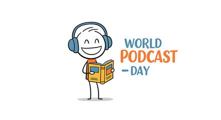 Fototapeta premium Celebrating World Podcast Day Listen, Learn, and Enjoy Audio Stories