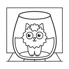 Cat moments meow life coloring pages, coloring book, line art, illustration, black & white, bold and easy coloring pages