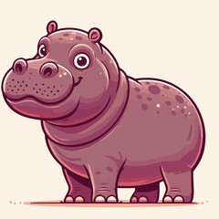 cute hippo vector illustration 