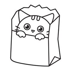Cat moments meow life coloring pages, coloring book, line art, illustration, black & white, bold and easy coloring pages