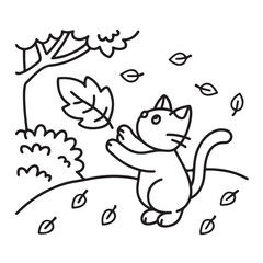 Cat moments meow life coloring pages, coloring book, line art, illustration, black & white, bold and easy coloring pages