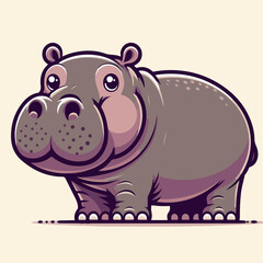 cute hippo vector illustration 