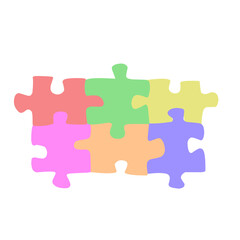 Obraz premium Colorful puzzle piece icon illustration