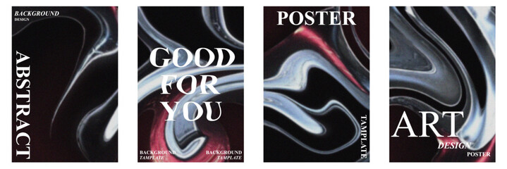 Abstract poster set with wavy and textured grain effect. Modern minimal design for creative backgrounds, art templates, and decorative prints. Vibrant and stylish.