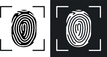 Finger print lock secure security logo icon vector template