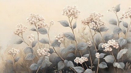 Watercolor Painting Delicate Flower Botanical Garden