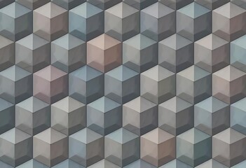 Obraz premium Subtle Hues: A Geometric Cube Pattern in Muted Tones