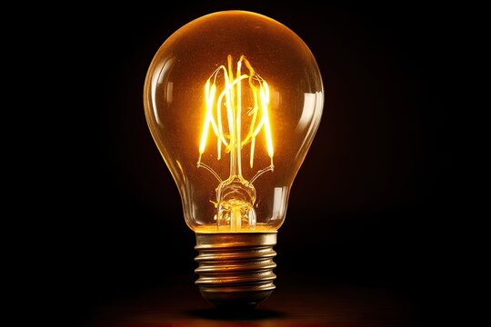 Glowing vintage light bulb - Powered by Adobe