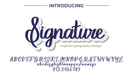 Signature Font Stylish brush painted an uppercase vector letters, alphabet, typeface