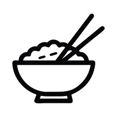  Rice Bowl with Chopsticks Vector