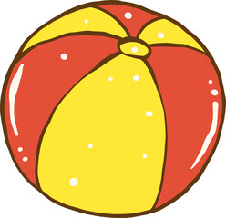 Colorful Inflatable Beach Ball Hand Drawn