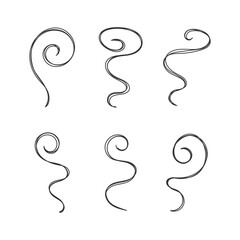 Smoke steam icon set isolated flat design.