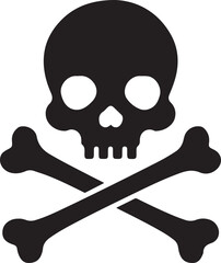 Crossbones and skull death flat vector icon for apps and games 