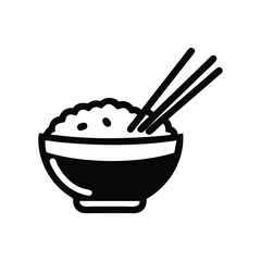 Striped Rice Bowl with Detailed Rice Vector