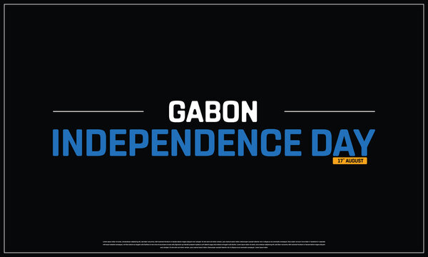 Gabon Independence Day on a black background, Vector design of Independence Day of Gabon, Typographic Design of Gabon National Day, Flag typography of Gabon