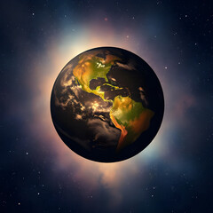 Fototapeta premium Earth planet on abstract background
