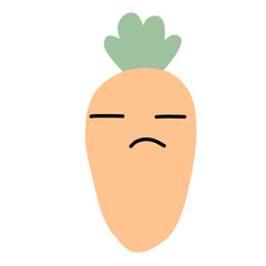 Set of cute carrots with funny faces vector illustration