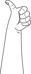 thumpsup good hand gesture illustration outline