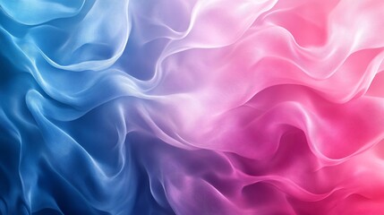 Fototapeta premium Aesthetic flowing ribbons of pink and blue, gradient color design