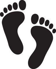 Two footprint / foot print flat icon for apps and websites 