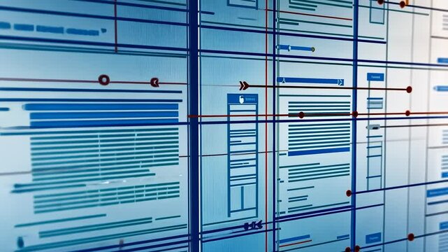 Abstract Web Design Blueprint:  A Visual Representation of Website Structure and Interconnectivity