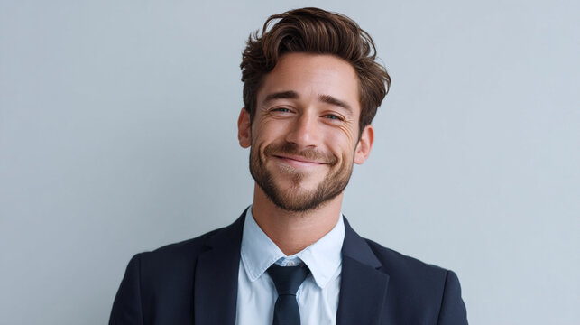 Handsome man in suit portrait for business headshot professional profile picture and model portfolio photography