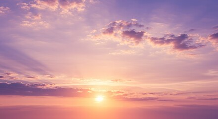 Obraz premium Sky with clouds at sunrise or sunset with pink and purple colors.