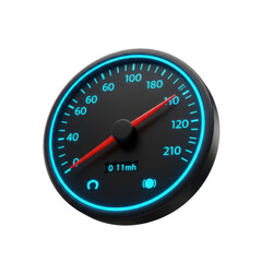 High-Tech Digital Speedometer Gauge Displaying Velocity and Measurement in Sleek Design