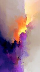 Obraz premium Abstract landscape of vibrant, blended hues