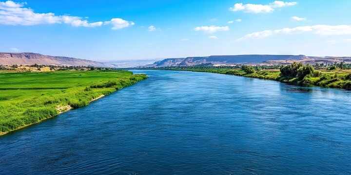 blue nile river landscape environment wide image