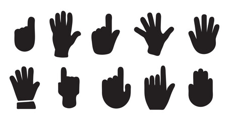 Black hand collection icons