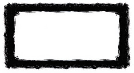 Abstract Black Ink Frame Border Grunge Texture Hand Painted Design Element