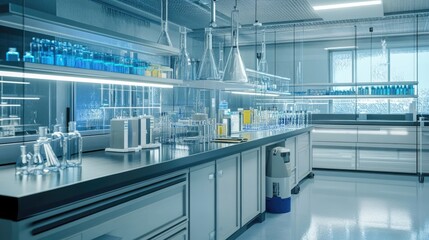 Obraz premium Science laboratory with equipment and technology