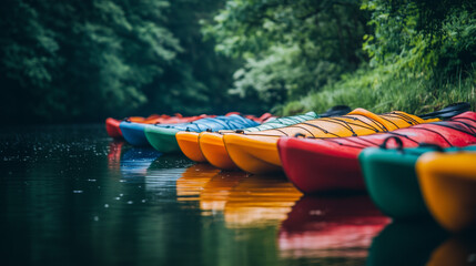 colorful wooden boats