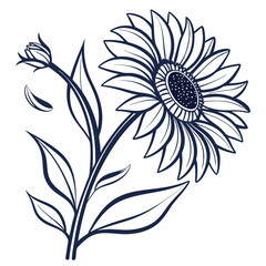 black and white flower vector